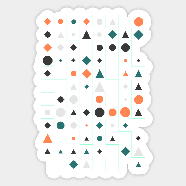 Wonderful Geometric Colourful Pattern Sticker by Trendy-Now